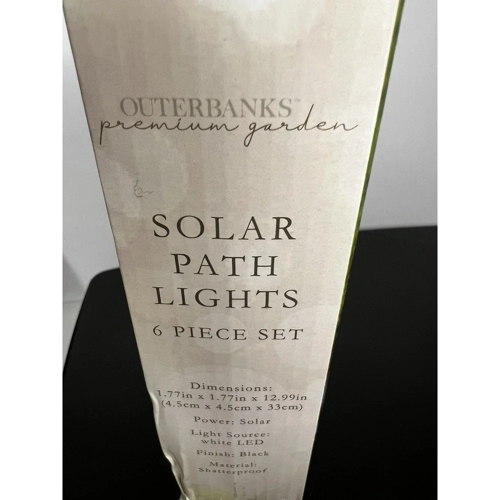 Outerbanks Premium Solar LED Path Lights 6 Pack, Waterproof Outdoor Garden Light